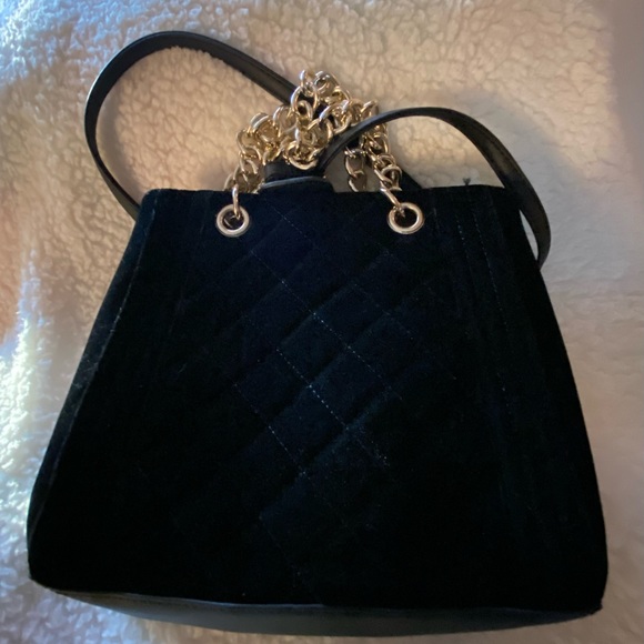 Mossimo Supply Co. Handbags - Mossimo Black Quilted Velvet Purse with Metallic Handles NWOT Gorgeous!